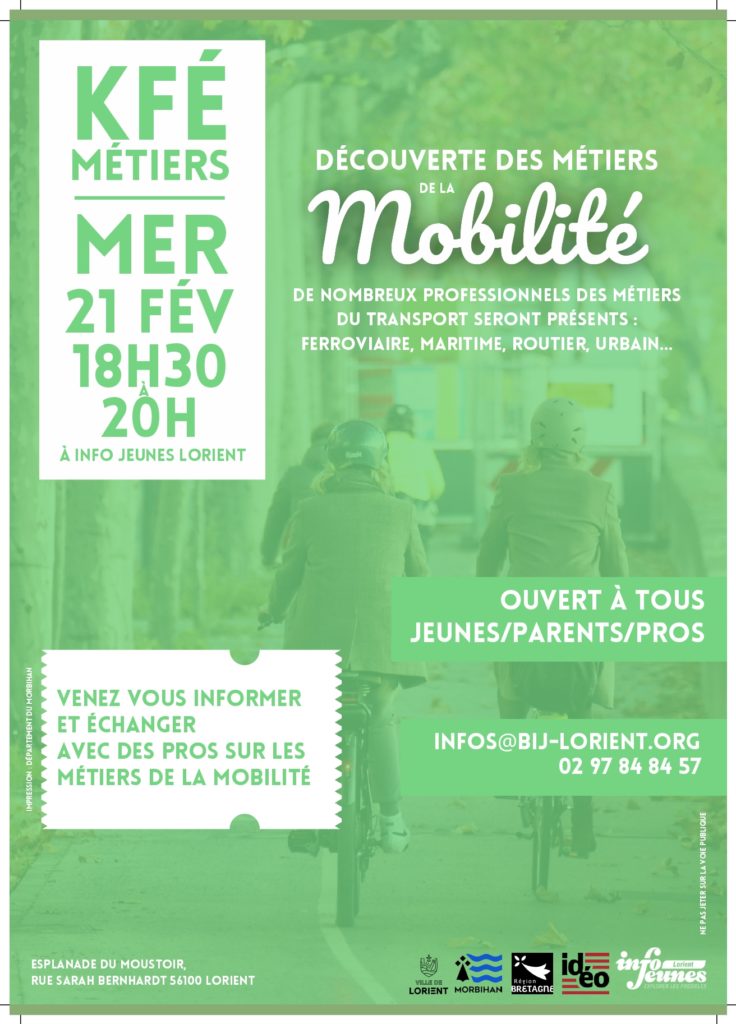 affiche découverte des métiers de la mobilité au BIJ Lorient